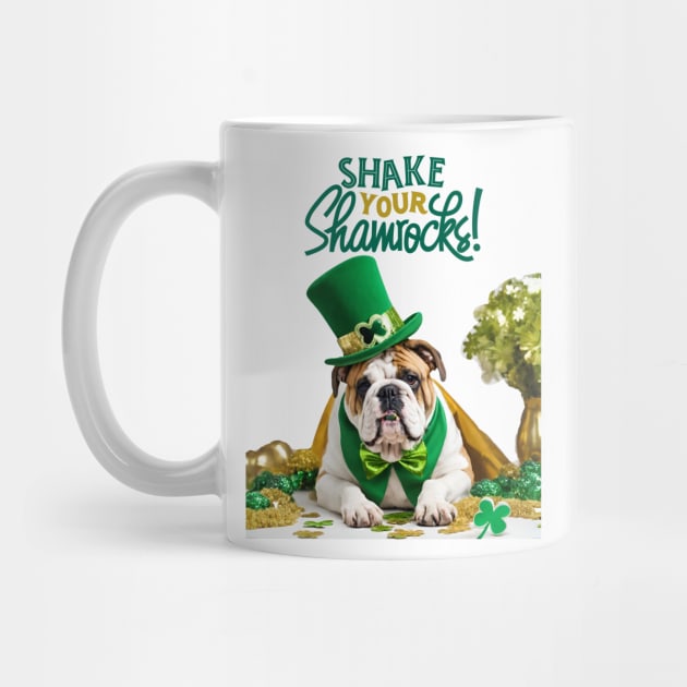Happy St. Patrick's Day English Bulldog by Doodle and Things